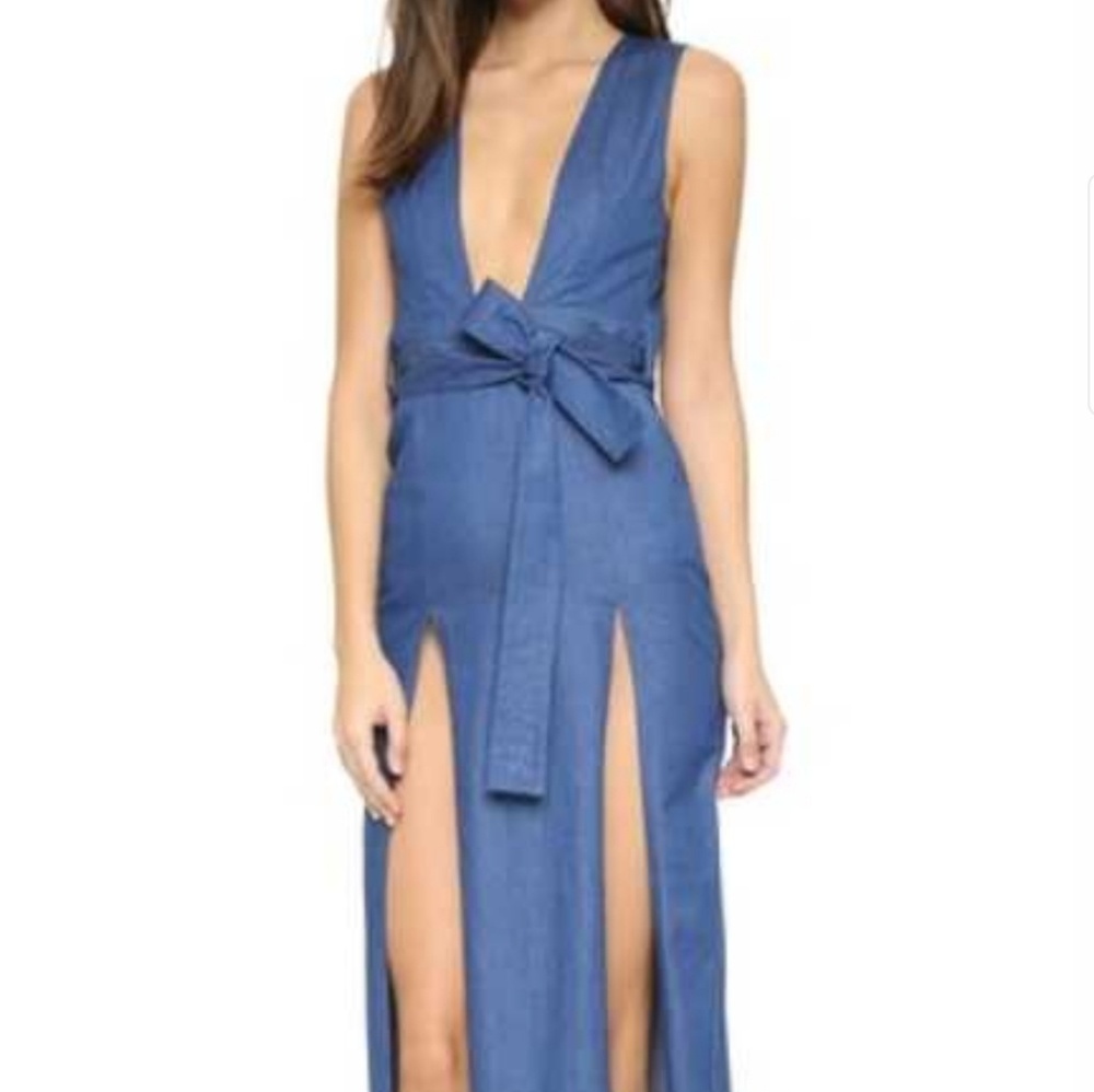 Night Walker Blue jean Maxi dress